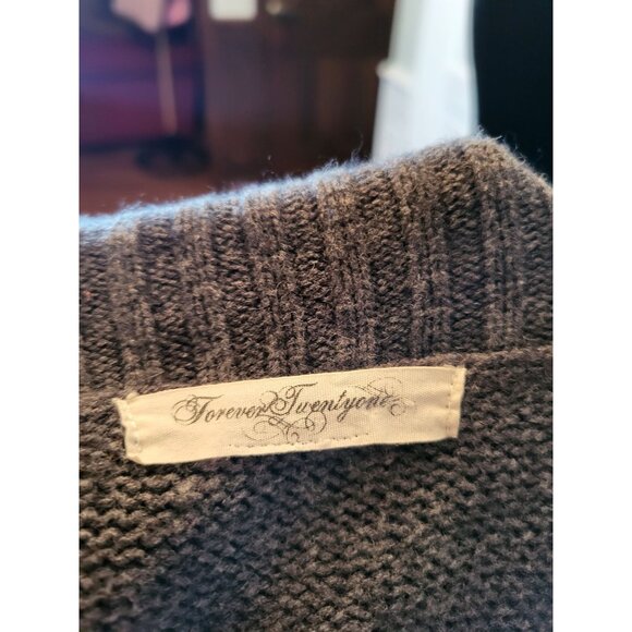 2000's Gray & Purple Aztec Print Open Cardigan Forever 21 XL Retro Boho Western - Picture 8 of 8